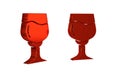 Red Wine glass icon isolated on transparent background. Wineglass sign. Royalty Free Stock Photo