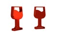 Red Wine glass icon isolated on transparent background. Wineglass sign. Royalty Free Stock Photo