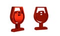 Red Wine glass icon isolated on transparent background. Wineglass sign. Royalty Free Stock Photo