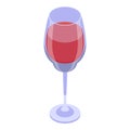 Red wine glass icon, isometric style Royalty Free Stock Photo