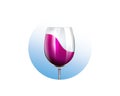 Red Wine Glass Icon, Wineglass logo, Fashion Glassware Icon Art vector Illustration isolated or white Royalty Free Stock Photo