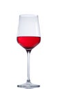 Red wine glass isolated on white background