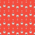 Red wine glass seamless pattern, great design for any purposes. Doodle style. Hand drawn image. Repeat template. Party drinks Royalty Free Stock Photo