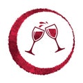 red wine glass splash. vector Royalty Free Stock Photo