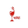 Red wine glass vector illustration