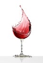 Red wine glass on a white background Royalty Free Stock Photo