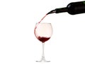 Red wine glass on a white background, splash Royalty Free Stock Photo