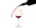 Red wine glass on a white background, splash Royalty Free Stock Photo