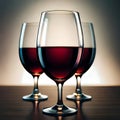 Red wine in glasses - ai generated image Royalty Free Stock Photo
