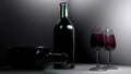 Red wine in the glasses - 3D rendering