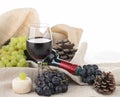 Red wine and grapes Royalty Free Stock Photo