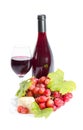 Red wine, grapes and cheese. Royalty Free Stock Photo