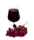 Red wine and grapes