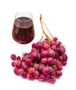 Red wine and grapes