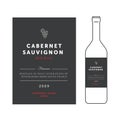 Red wine labels. Vector premium template set. Clean and modern design. Cabernet sauvignon grape sort.