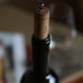 Red wine glass wine bottle cork Royalty Free Stock Photo