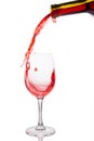 Red wine in a glass isolated on white background. Royalty Free Stock Photo