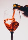 Red wine pouring glass Royalty Free Stock Photo