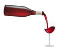 Red wine pouring into wine glass. Royalty Free Stock Photo