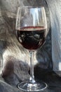 Red wine on silvered sparkling background Royalty Free Stock Photo