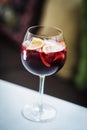red wine spanish famous traditional sangria gourmet cocktail drink Royalty Free Stock Photo