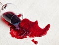 Red wine spilled on carpet Royalty Free Stock Photo