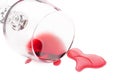 Red wine spilled from glass Royalty Free Stock Photo