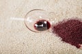 Red Wine Spilled From Glass On Carpet Royalty Free Stock Photo