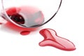 Red wine spilled from glass Royalty Free Stock Photo