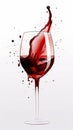 Red wine splash with drops. elegant photo. Wine tasting banner, minimalistic flyer card. AI generative