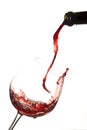 Red wine splash on a glass Royalty Free Stock Photo