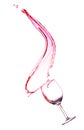 Red wine splash over white background. Royalty Free Stock Photo