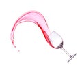 Red wine splash over white background. Royalty Free Stock Photo