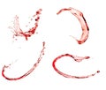 Red wine splash set , isolated on white background