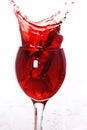 Red wine splashing out Royalty Free Stock Photo