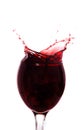 Red wine splashing out Royalty Free Stock Photo