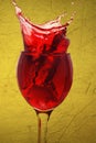 Red wine splashing out Royalty Free Stock Photo