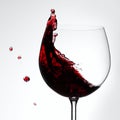 Red wine splashing out of the glass drinking concept Royalty Free Stock Photo