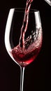 red wine splashing out of a glass, isolated on black background. Royalty Free Stock Photo