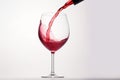 Red wine splashing out of a glass, isolated on white background - Ai Generated Royalty Free Stock Photo