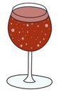 Red wine spritzed classic cocktail in a glass. White and soda water sparkling weinschorle drink. Stylish hand-drawn Royalty Free Stock Photo
