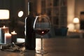 Excellent red wine tasting at night Royalty Free Stock Photo