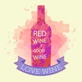 Red wine tasting and love card Royalty Free Stock Photo