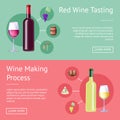 Red Wine Tasting and Making Process Promo Banners Royalty Free Stock Photo