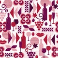 Red wine theme pattern with geometric elements