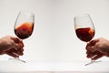 Red wine two glasses Royalty Free Stock Photo