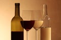 Red Wine And White Wine Royalty Free Stock Photo