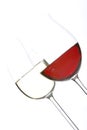Red wine and white wine Royalty Free Stock Photo