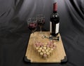 Red wine with wine glasses and corks Royalty Free Stock Photo