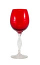 Red wineglass wine glass curvy handle isolated